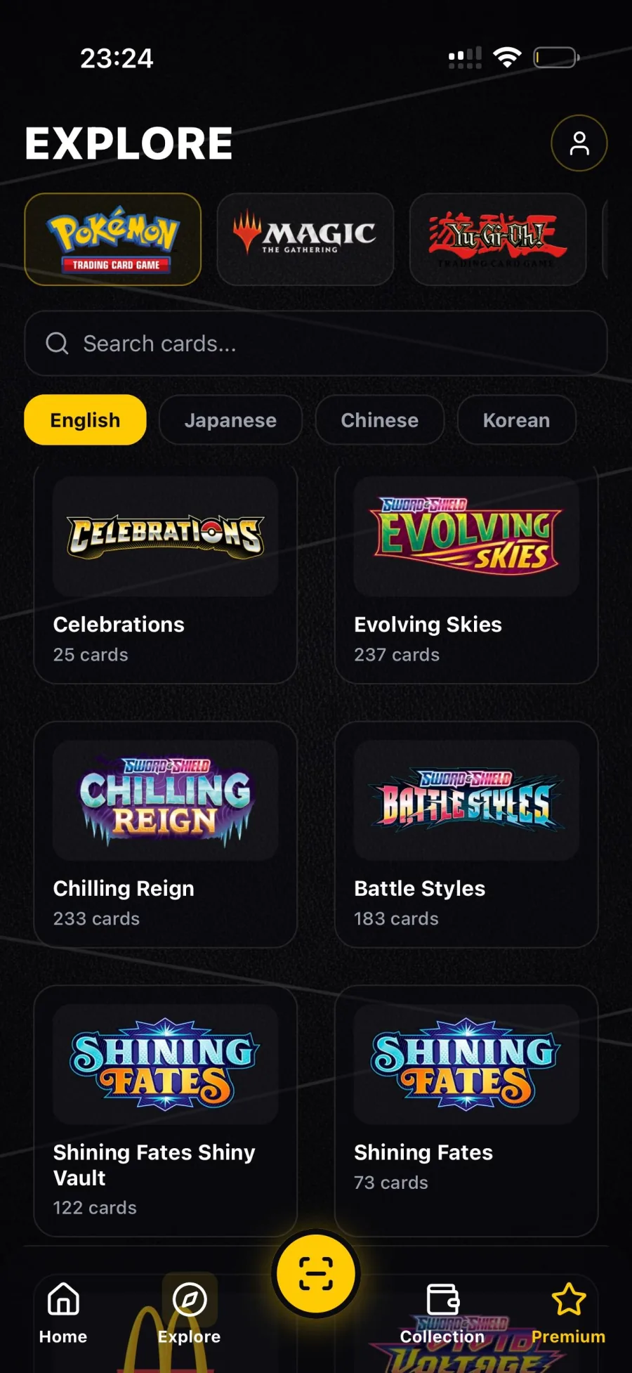 Scanner TCG AI — Explore Pokemon, Magic and Yu-Gi-Oh sets